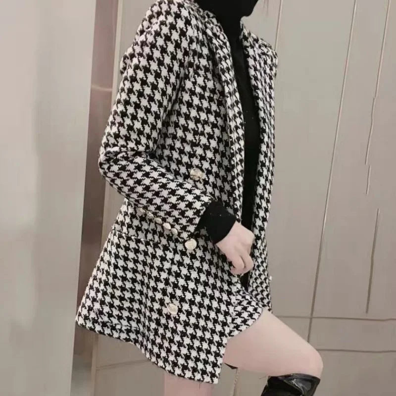 Clothes Elegant Two-piece Blazers and Shorts Suits for Women Plaid Womens Short Pants Set Business 2023 Luxury Summer Outfit Kit