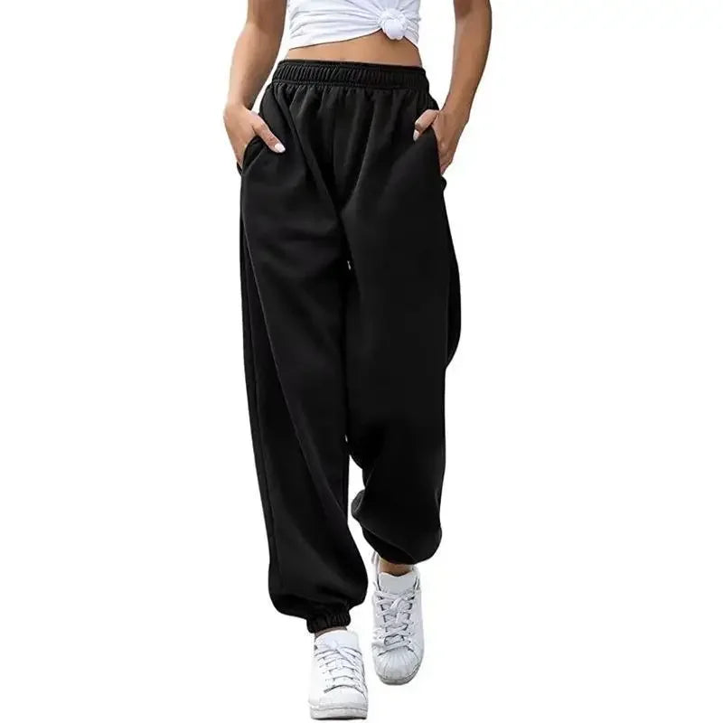 High Waist Casual Sporty Women's Pants Fashionable Home Wear Long Trousers Women's Loose Fit Sweatpants Versatile Trousers