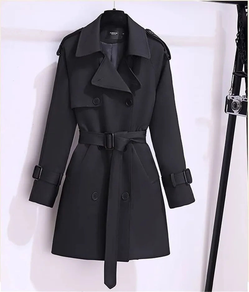 Trench Coat Women's Suit Collar Coat 2025 New Spring Autumn Female Long Jacket Waist Temperament Popular Windbreaker Overcoat