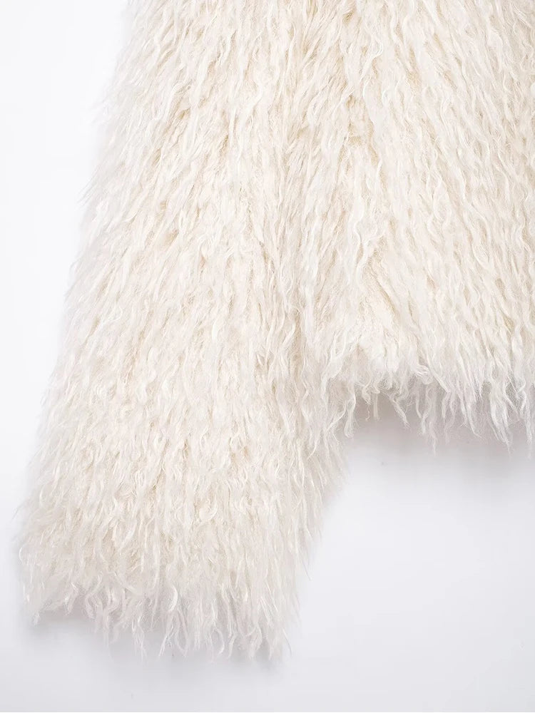 2024 New Autumn And Winter Women Warm Short Cotton Clothing Ladies Casual Faux Fur Coat Female Solid Color Fashionable Coat