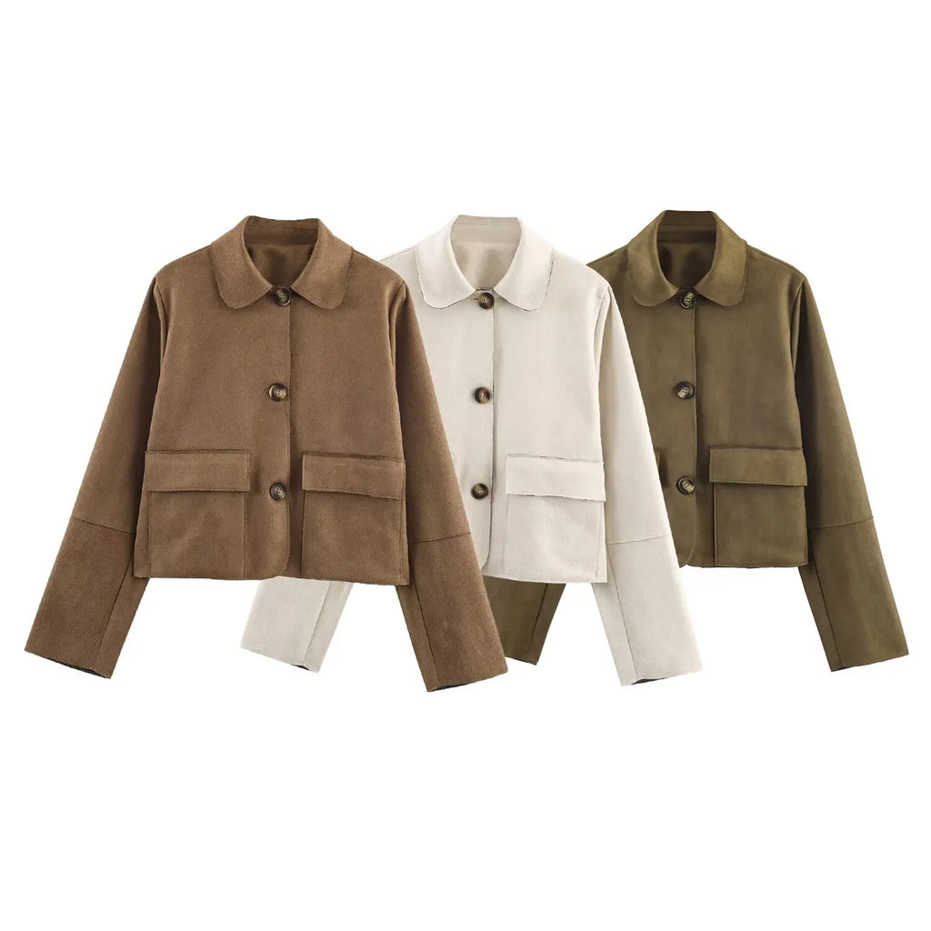 Women's Jacket 2025 New Arrival Women's Casual Fashion Short Jacket Single-Breasted Design