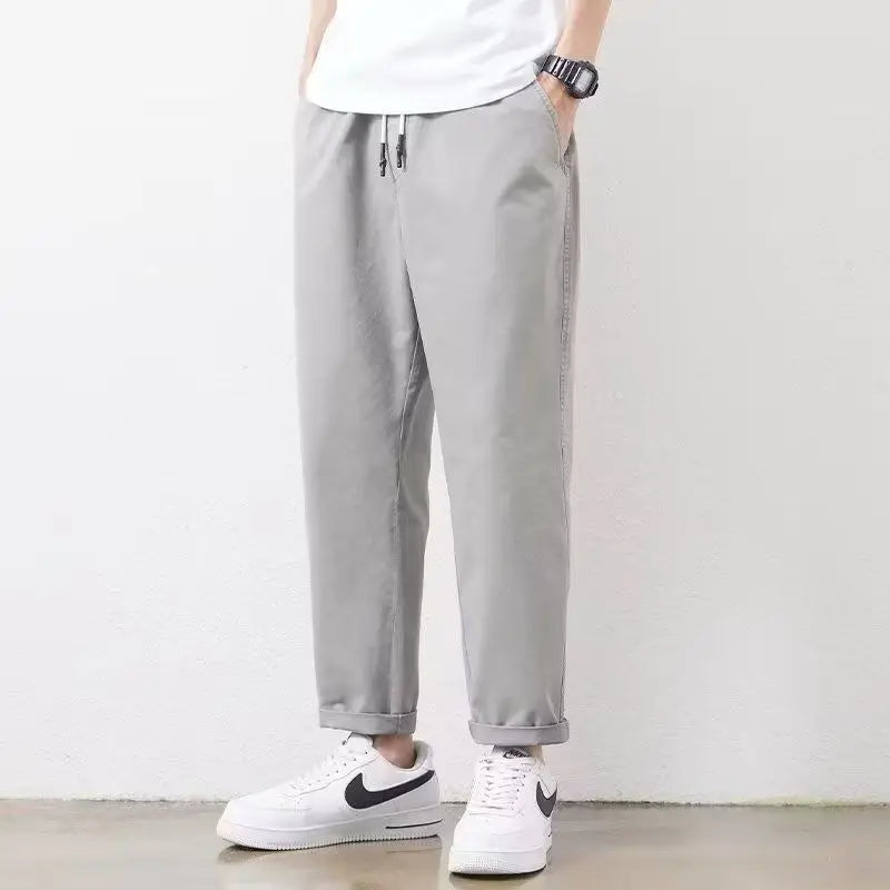 2025 New Spring and Autumn Work Clothes Straight Loose Hammer-shaped Pure Cotton Casual Pants for Men