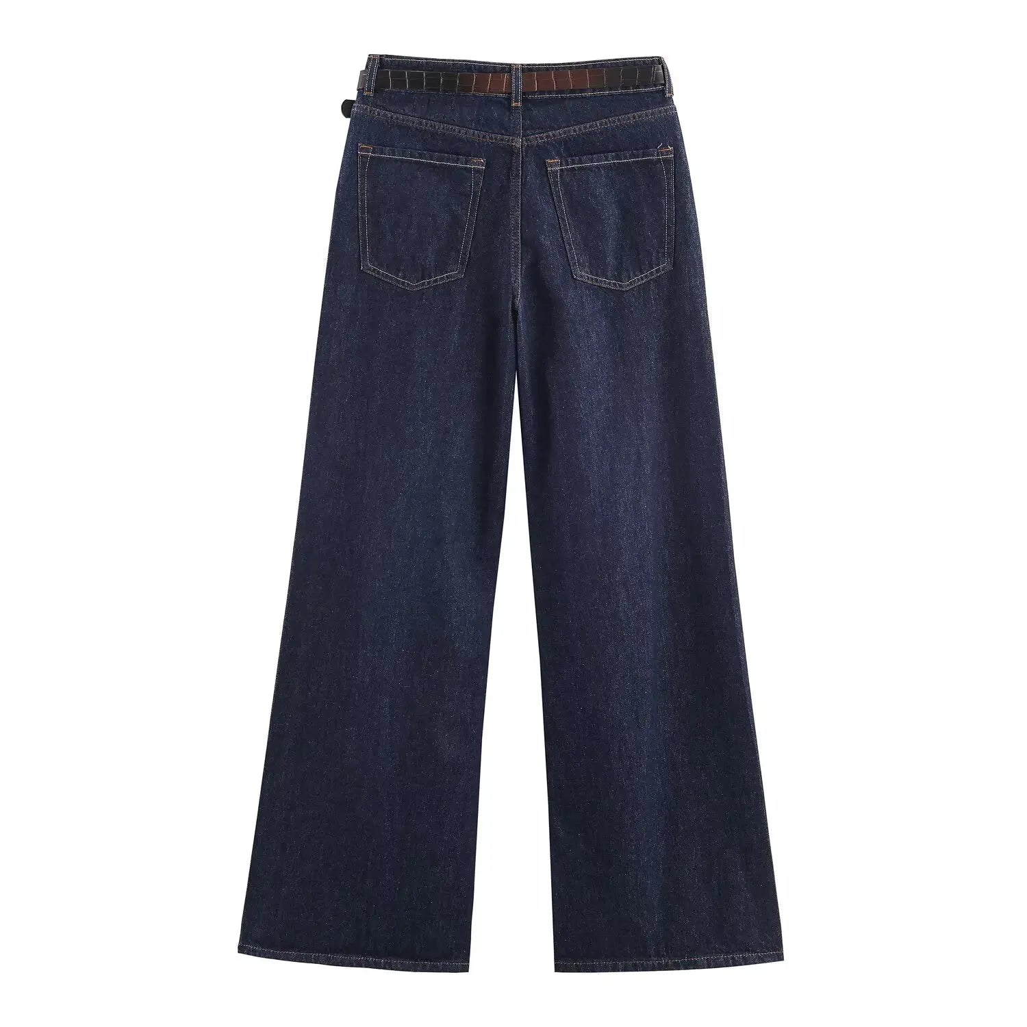 2025 Fashion New Arrival: High-Waisted Wide-Leg Pants with Belt Women's Fashionable Casual Pairing: High-Waisted Drawstring Wide