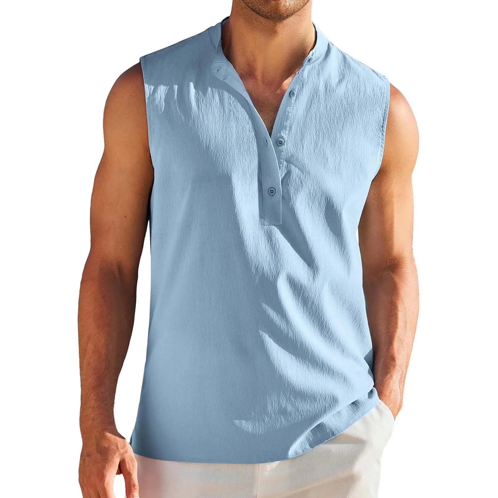 Shirts Men for Male Summer Sleeveless Beach Shirts For Tank Shirts Casual Tank Top Long Sleeve Bulk Shirts Men
