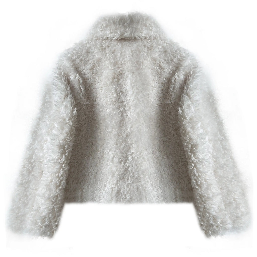 2024 Women Winter Warm Coat Furry Lambswool Coat Turn Down Coat Thick Jacket Tops For Women Coat Casaco Feminino