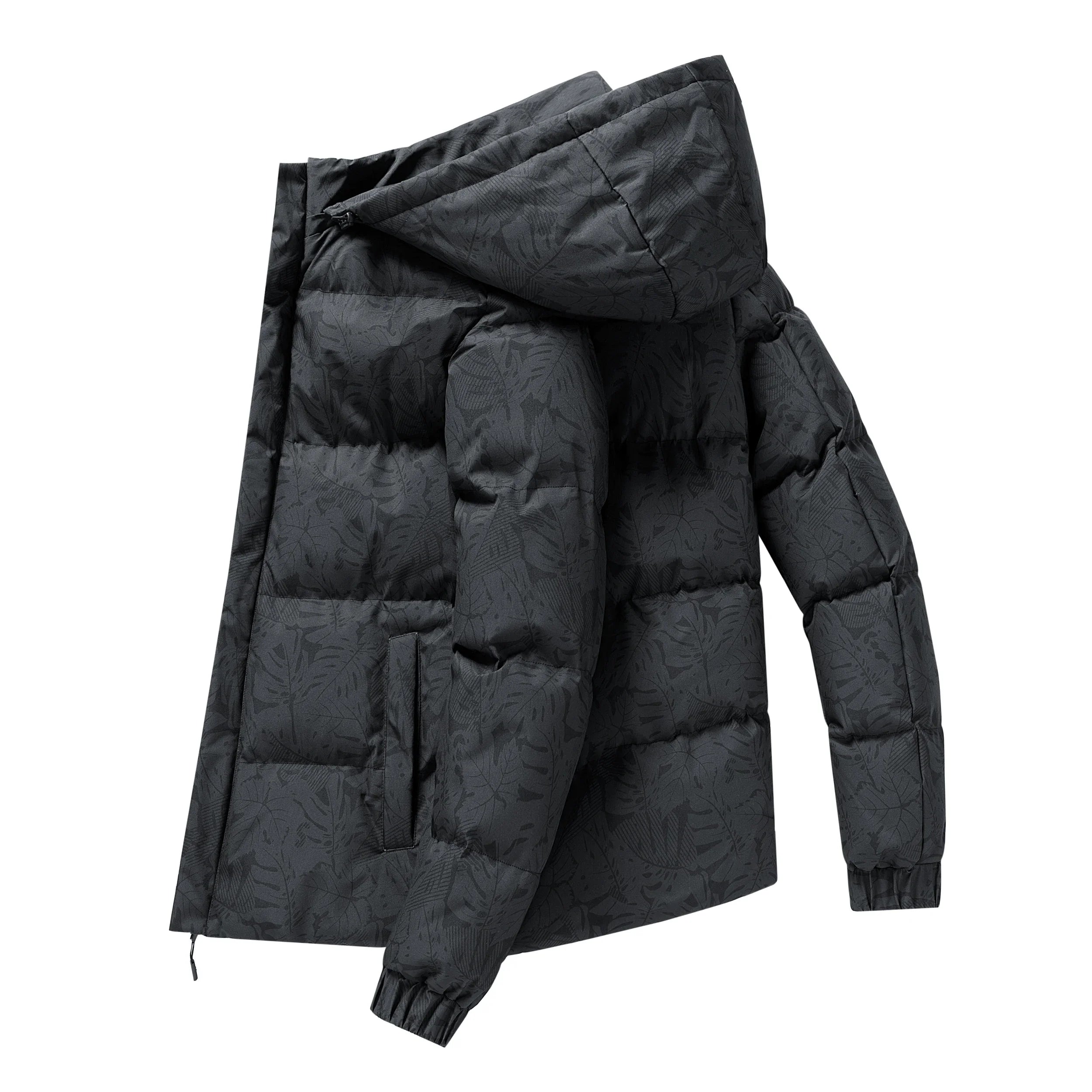 Men's coat  winter cotton padded jacket with hood  warm camouflage  thickened and down down cotton padded jacket