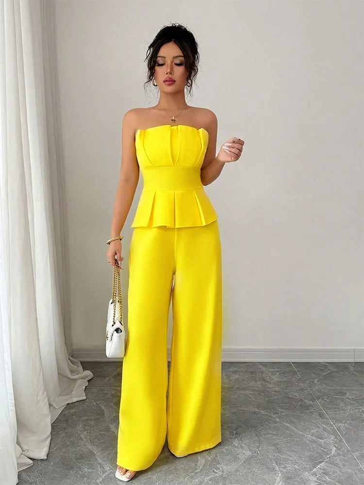 Women's Vest Trousers Tow Piece Summer New Fashion Streetwear Zippers Crop Top Casual Slim Trousers Solid Sexy Backless Clothing