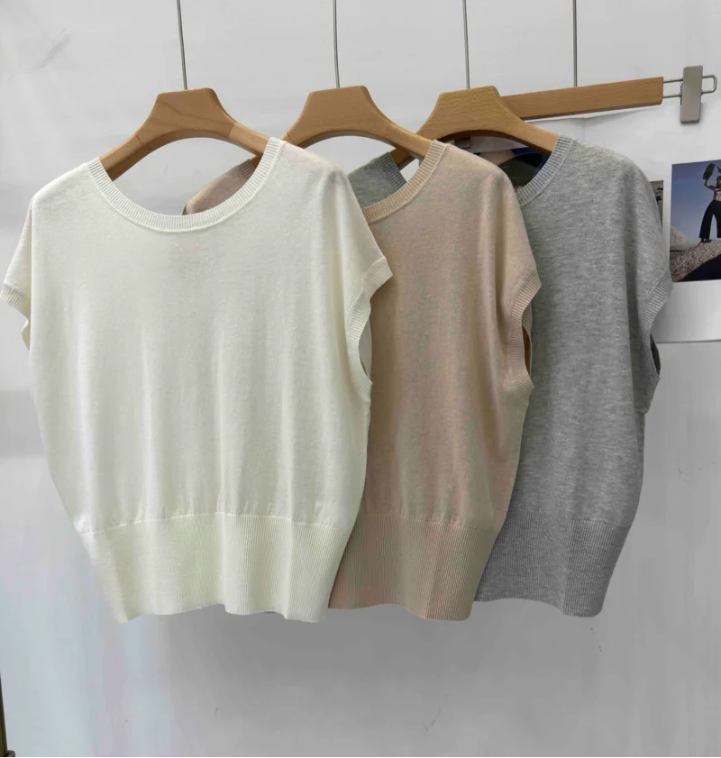 BG3511194  Ladies Clothes can be worn on both sides Summer Sweaters for Women Wool Silk Tops Women's Clothing Tshirt