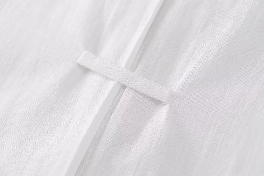 2025 Women Yellow Shirt Fashion Cotton Linen Wide-sleeved Short Shirt Single-breasted Casual Loose Blouse Mujer Roupas