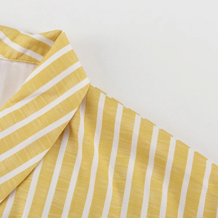 Women's Clothing 2025 Autumn New Striped Long-sleeved Loose Lace Top High Waist Trousers Fashionable Casual Suit