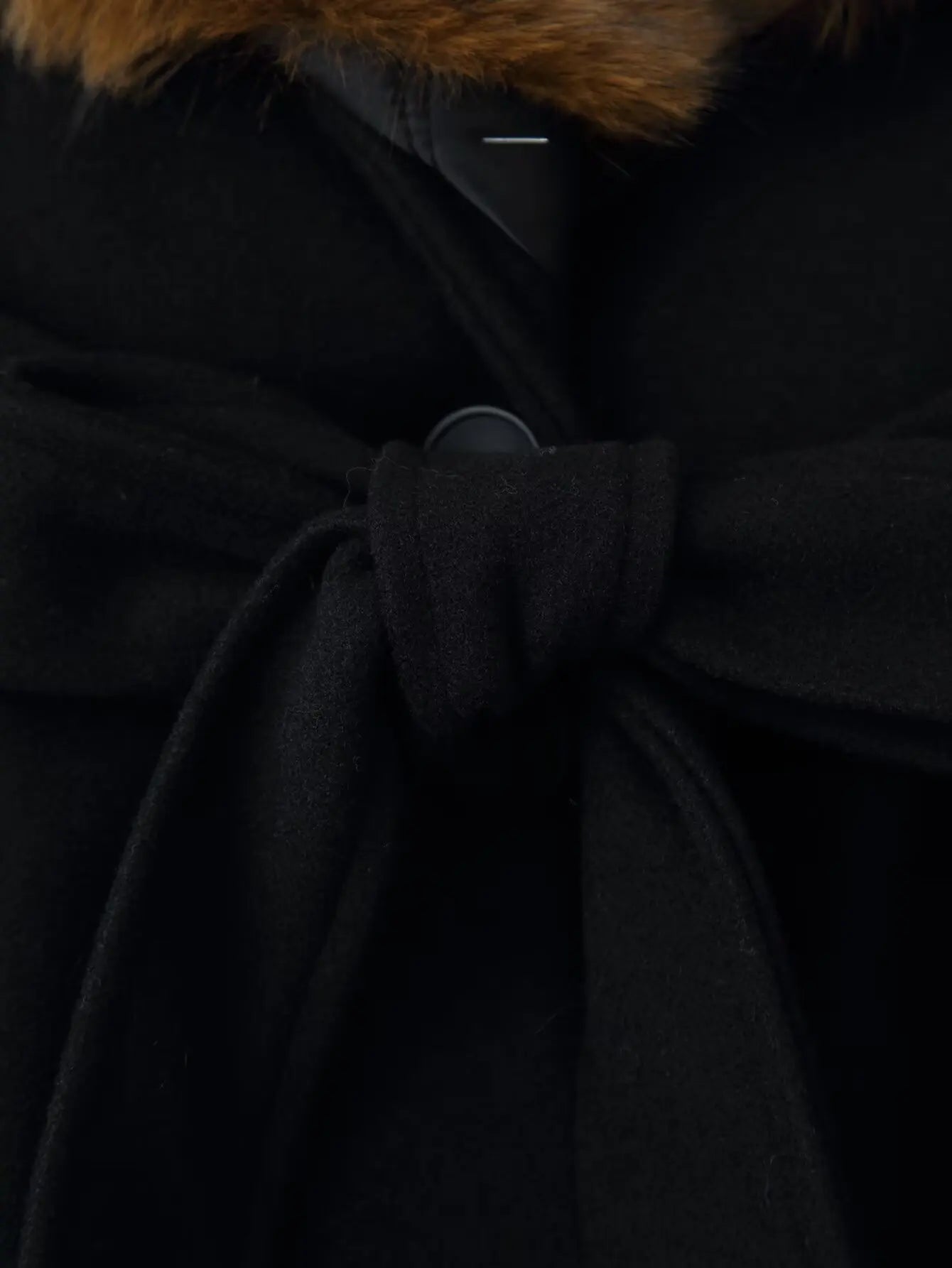 HH Women's Winter Fashion Coats Black Turn-Down Collar Long Sleeves Pockets Belt Decoration Female Elegant Slim Elegant Coat