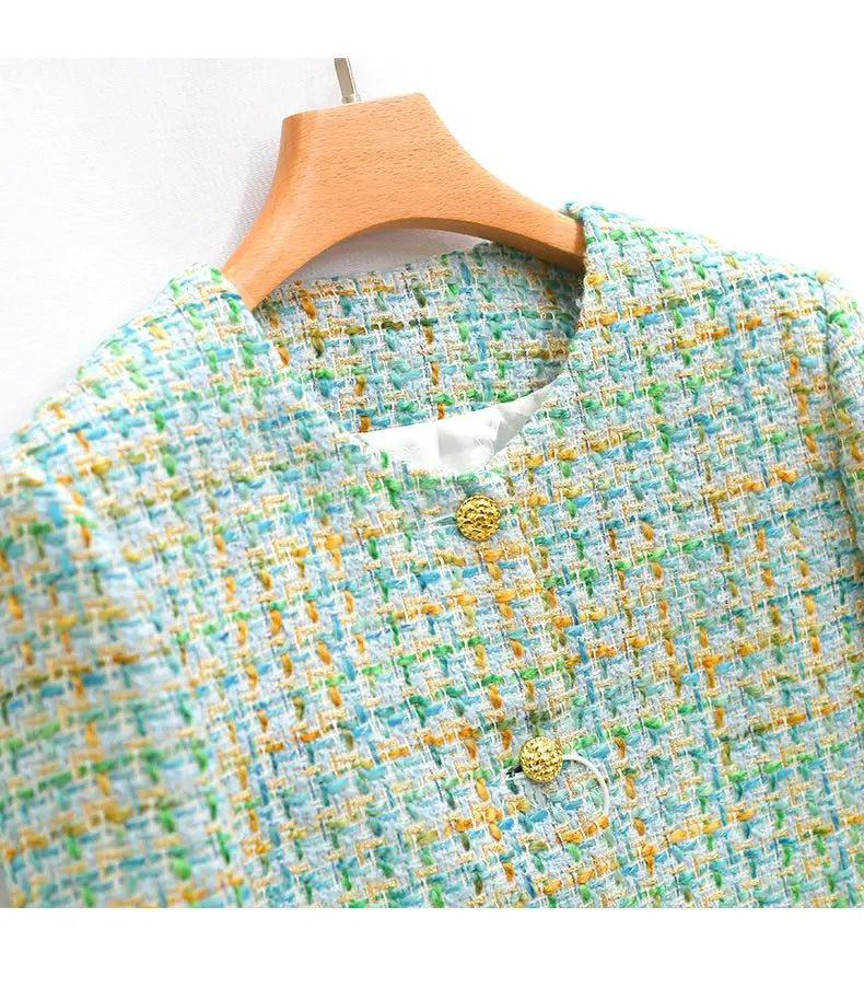 Fashion Jacket for Women 2025 New Spring and Autumn Temperament Tweed Braided Short Versatile Top