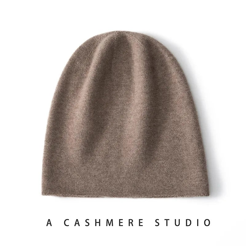 100% pure goat wool hat in winter men and women couples knitted piles of hats to keep warm and versatile