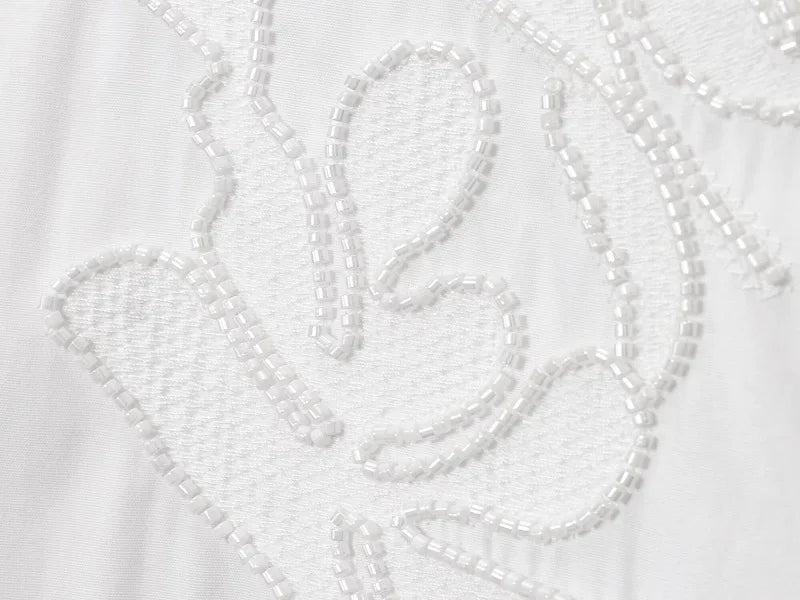 MUJER White Women's Shirt Embroidery Button up Shirts for Women Summer Casual Shirts Woman Long Sleeve Shirts and Blouses Woman