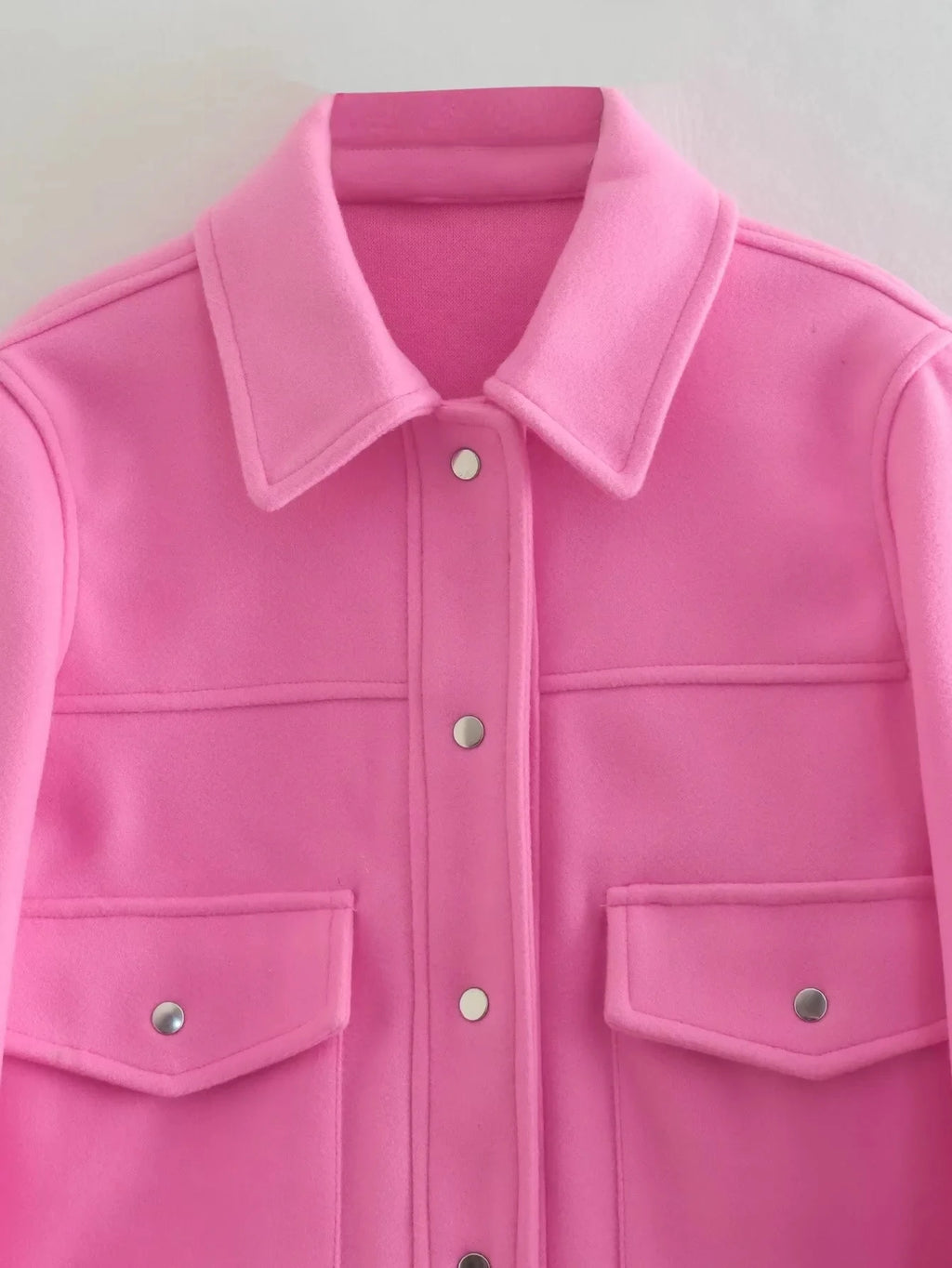 HH Jackets For Womens Autumn Fashion Solid Front Pockets Button Long Sleeve Jacket Elegant Woman Casual Outerwear Coat