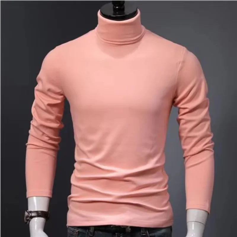Winter Thermal Underwear Men High Collar Modal Plain Undershirts Man Warm Turtleneck Pullover Long Sleeve Tops Clothes Termico