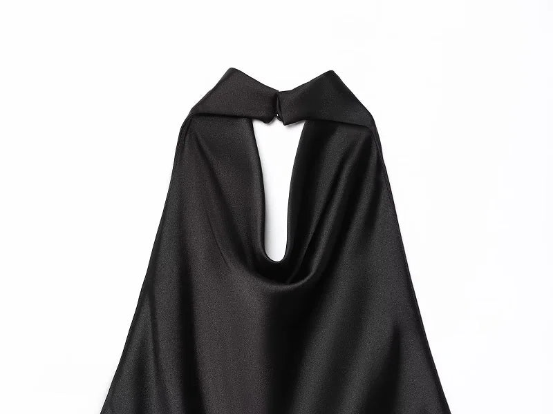 MUJER 2025 Halter Tops for Women Black Satin Backless Top Female Pink Summer Beach Top Woman off Shoulder Camisole Top Women