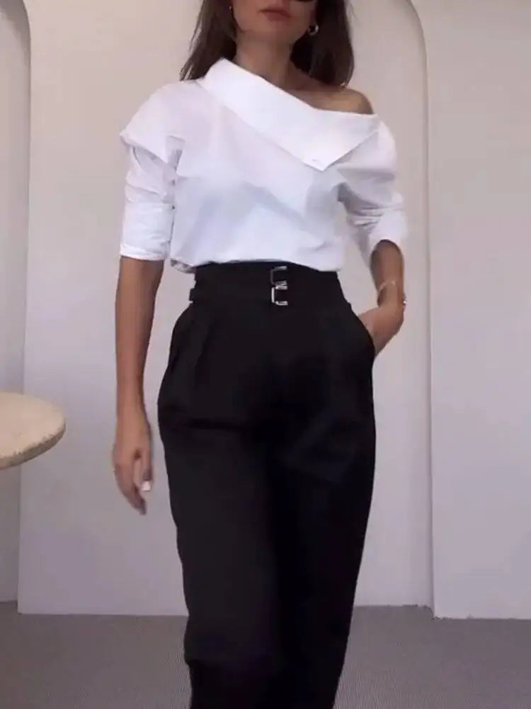 New Fashion Shirt For Women 2025 Casual Long-Sleeve Button Women's Blouse Spring Chic White Tops Office Shirts Female