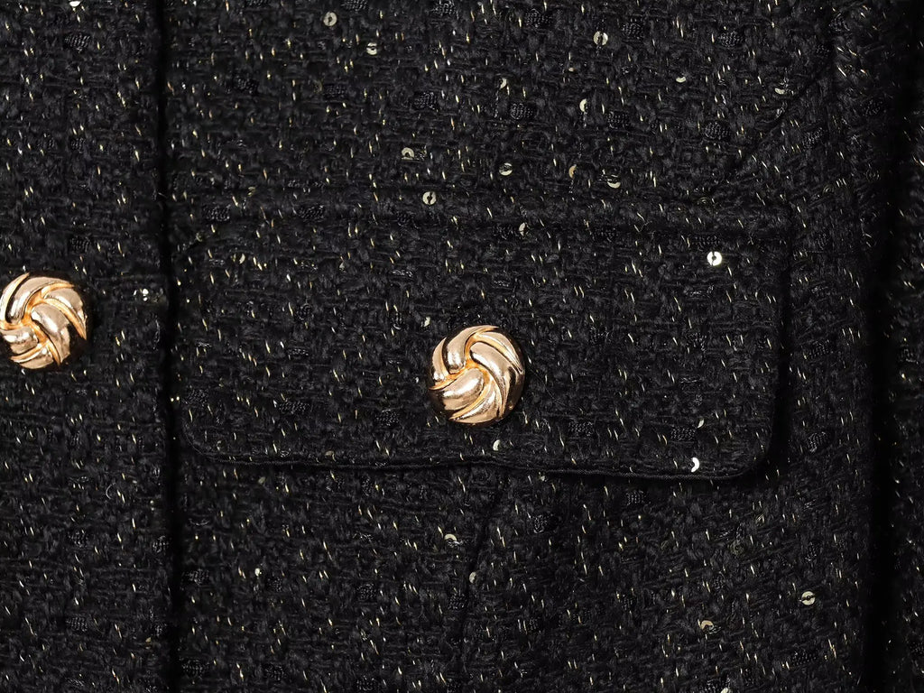 BSAY tweed jacket with belt women's clothing autumn winter new Round long sleeved button up outerwear chic France short coats