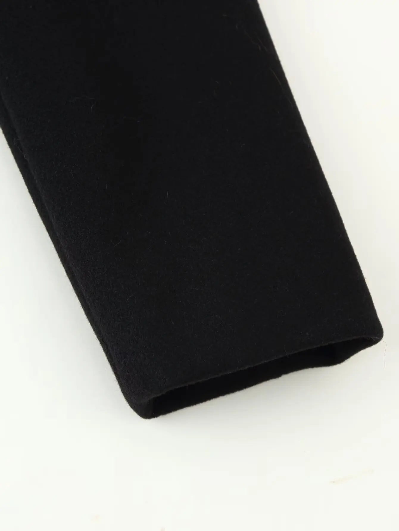 HH Women's Winter Fashion Coats Black Turn-Down Collar Long Sleeves Pockets Belt Decoration Female Elegant Slim Elegant Coat