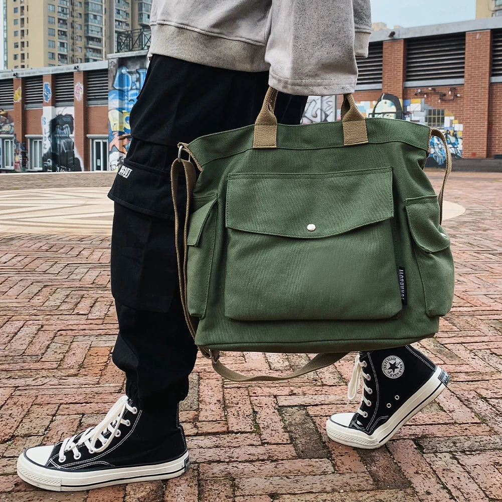 Women's School Messenger Bags For Women Shoulder Ladies Designer Handbag Solid Large Capacity Casual Canvas Shoulder Female Bags