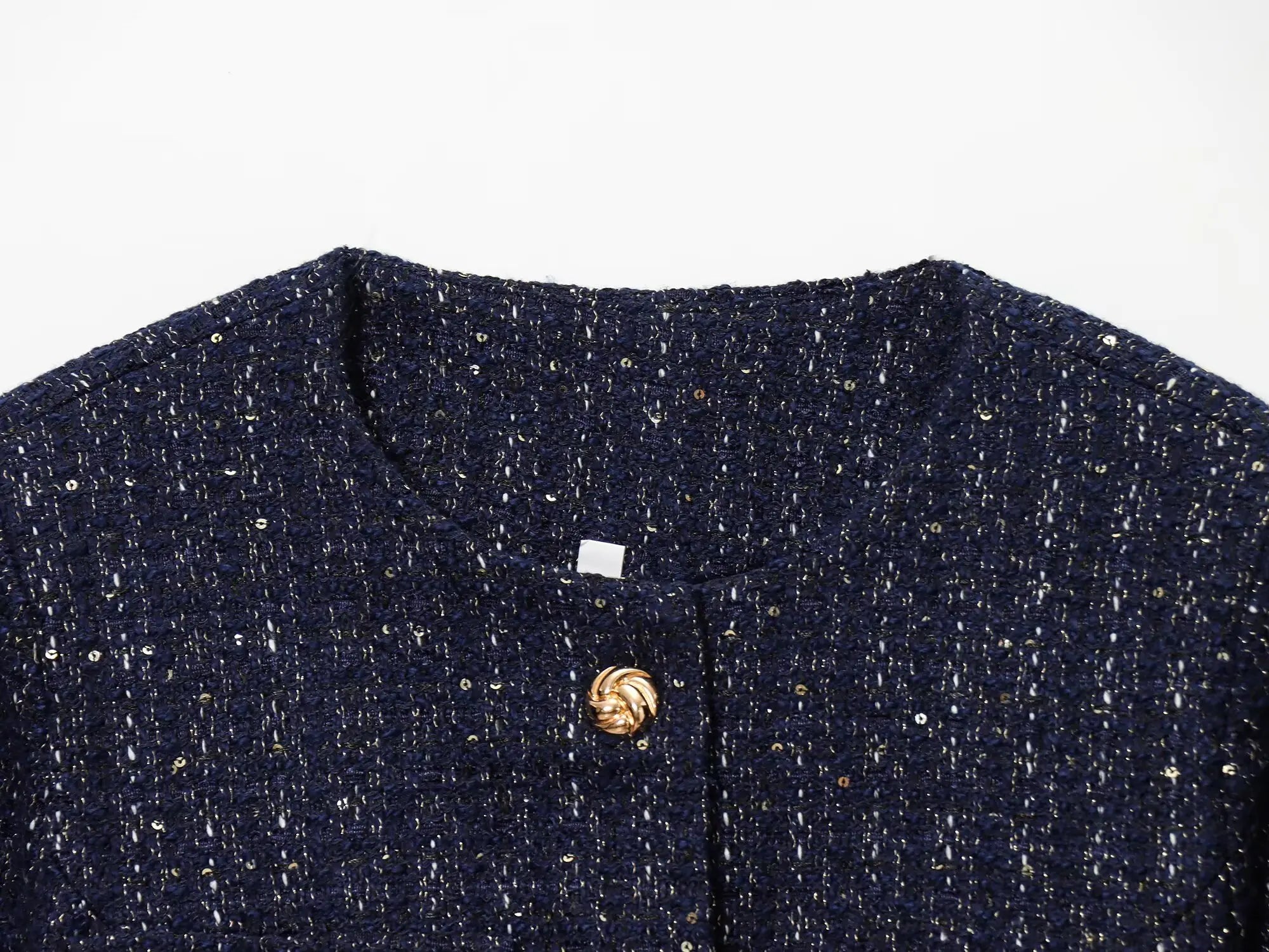 BSAY tweed jacket with belt women's clothing autumn winter new Round long sleeved button up outerwear chic France short coats