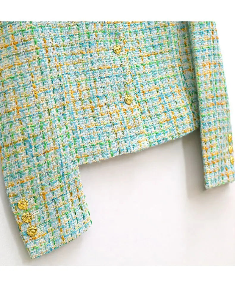 Fashion Jacket for Women 2025 New Spring and Autumn Temperament Tweed Braided Short Versatile Top