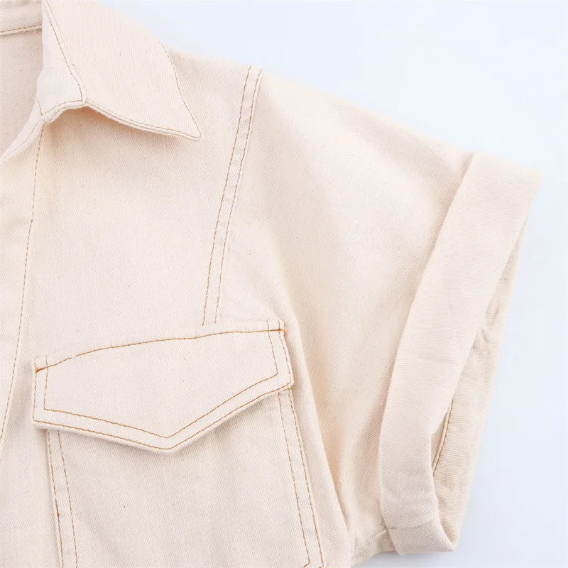 New Dresses 2025 Woman Fashion SummerSlim Denim Skirt Women's Clothing V-neck Tops