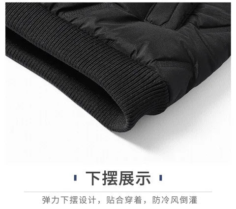 Winter Lambskin Wool Coat for Men and Elderly, Loose Stand-up Collar, Thickened with Padding, Father's Cotton Jacket