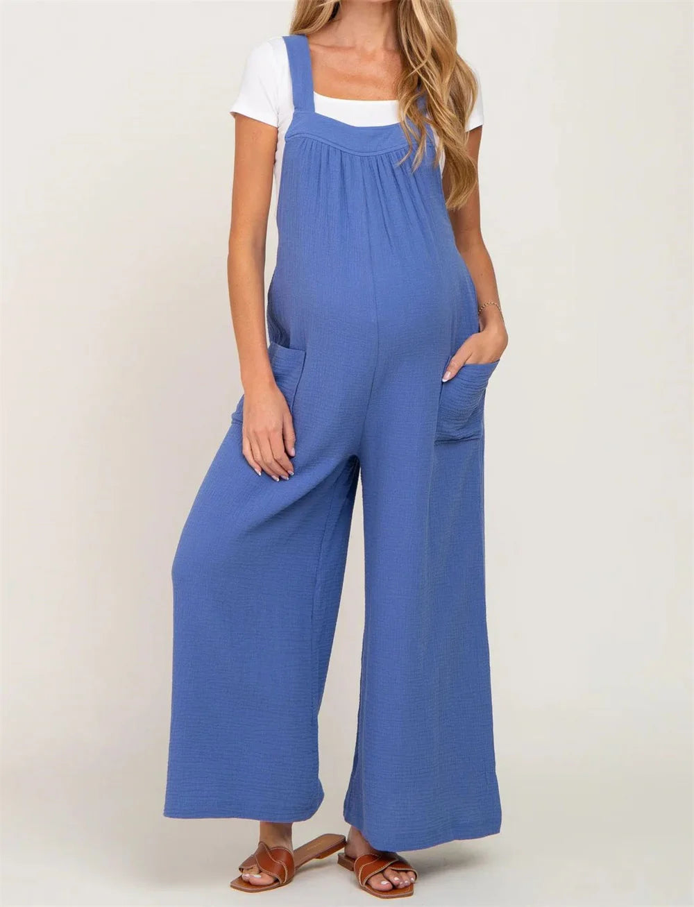 Maternity Clothes Cargo Pants Pregnant Women Clothing Wide-leg Overall Lace-up Mother Trousers Casual Maternity Workwear Pants