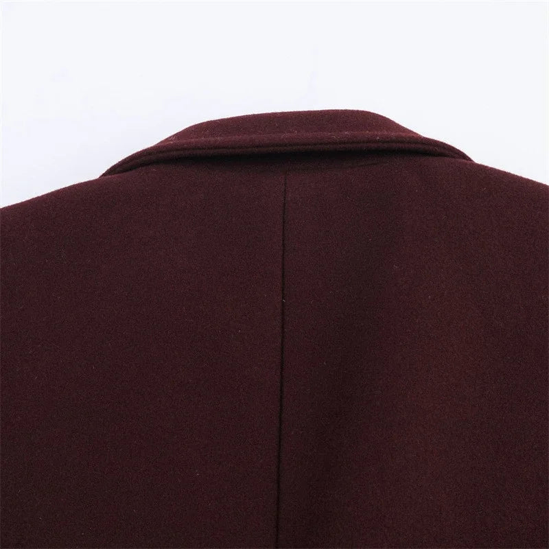 Women Trench Coat Casual Winter Warm Lapel Collar Thick Long Coat Elegant Lady Full Sleeves Chic Streetwear Outerwear