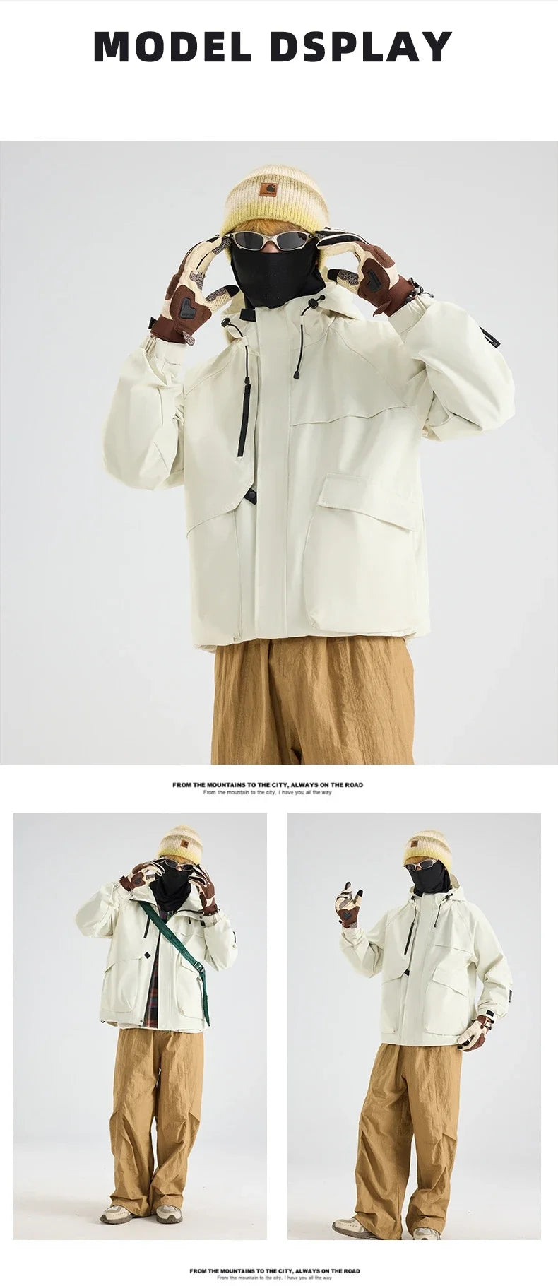 2025 Man Mountaineering Jacket Windproof Waterproof Hiking Jackets for Men Fashion Hip Hop Design Casual Oversize Outdoors Coat