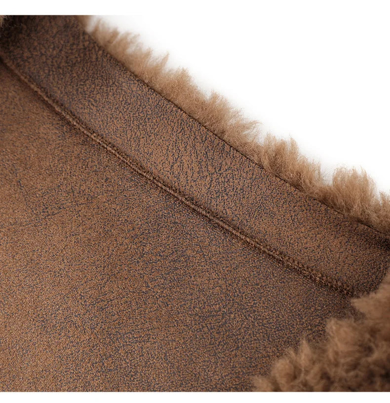 100% Wool Short Jackets for Women 2024 Autumn Winter V Neck Lamb Wool Coat Womens Clothing Fashion Outerwears Casaco Feminino