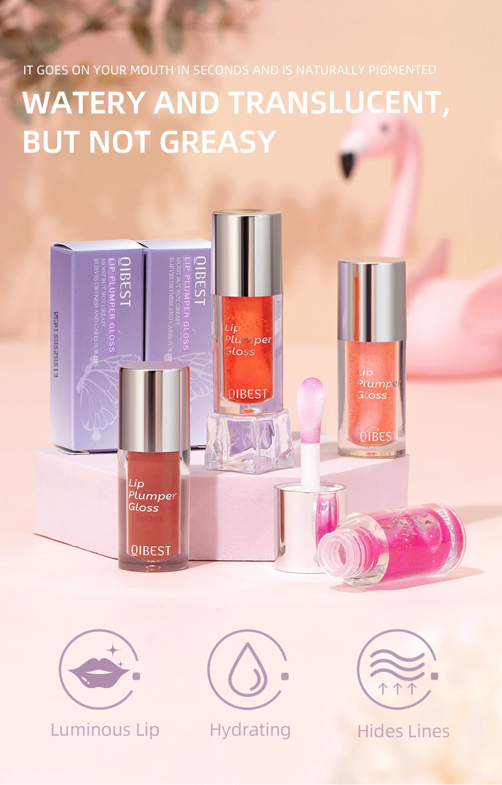 Plump Lip Glow oil Lip Care Oil Plumping Lip Gloss Non-Sticky Formula lip oil moisturizing Lipstick Hydrating Polished lips oil