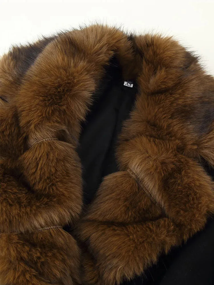 HH Women's Winter Fashion Coats Black Turn-Down Collar Long Sleeves Pockets Belt Decoration Female Elegant Slim Elegant Coat