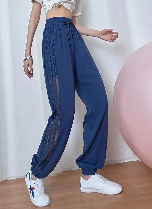 Jogging Trousers for Women Joggers Elastic Waist Clothes Purple Fitness Sweatpants Harem Female Pants with Pockets Sports Autumn