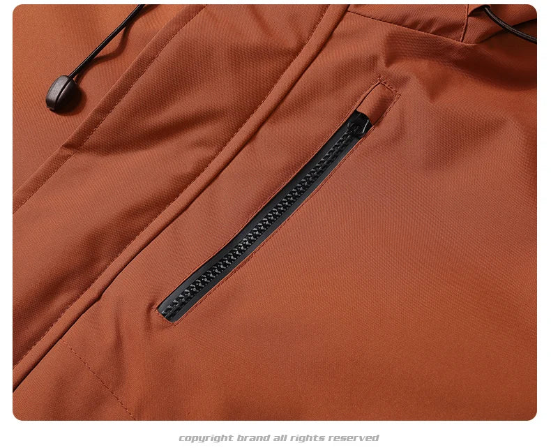 Men's Fishing Jacket  Mountain Climbing Coat Men Thickened Hooded Coat New Winter Loose Men Simple and Fashionable Work Jacket