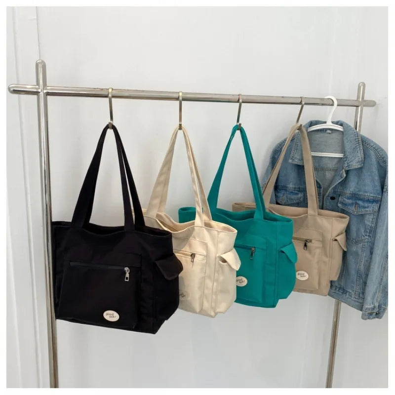 Women's Fashion Shoulder Bag Class Large Capacity Student Tote Bag New Canvas Commuter Handbag Carrying Bags cabas eco bag