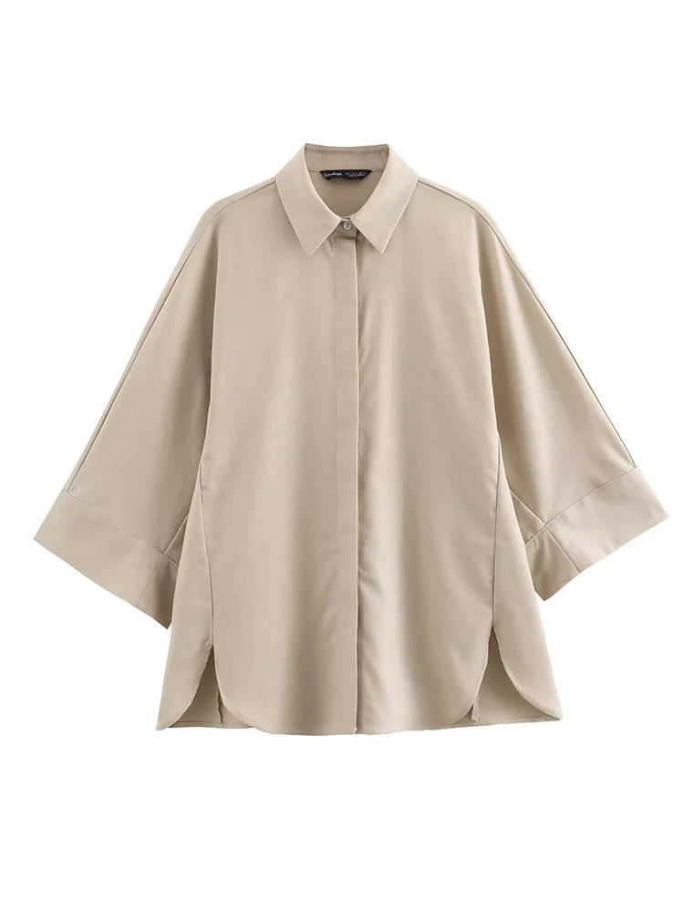 2025ZA&JIA new women's wear European and American style French design shirt versatile casual loose shirt