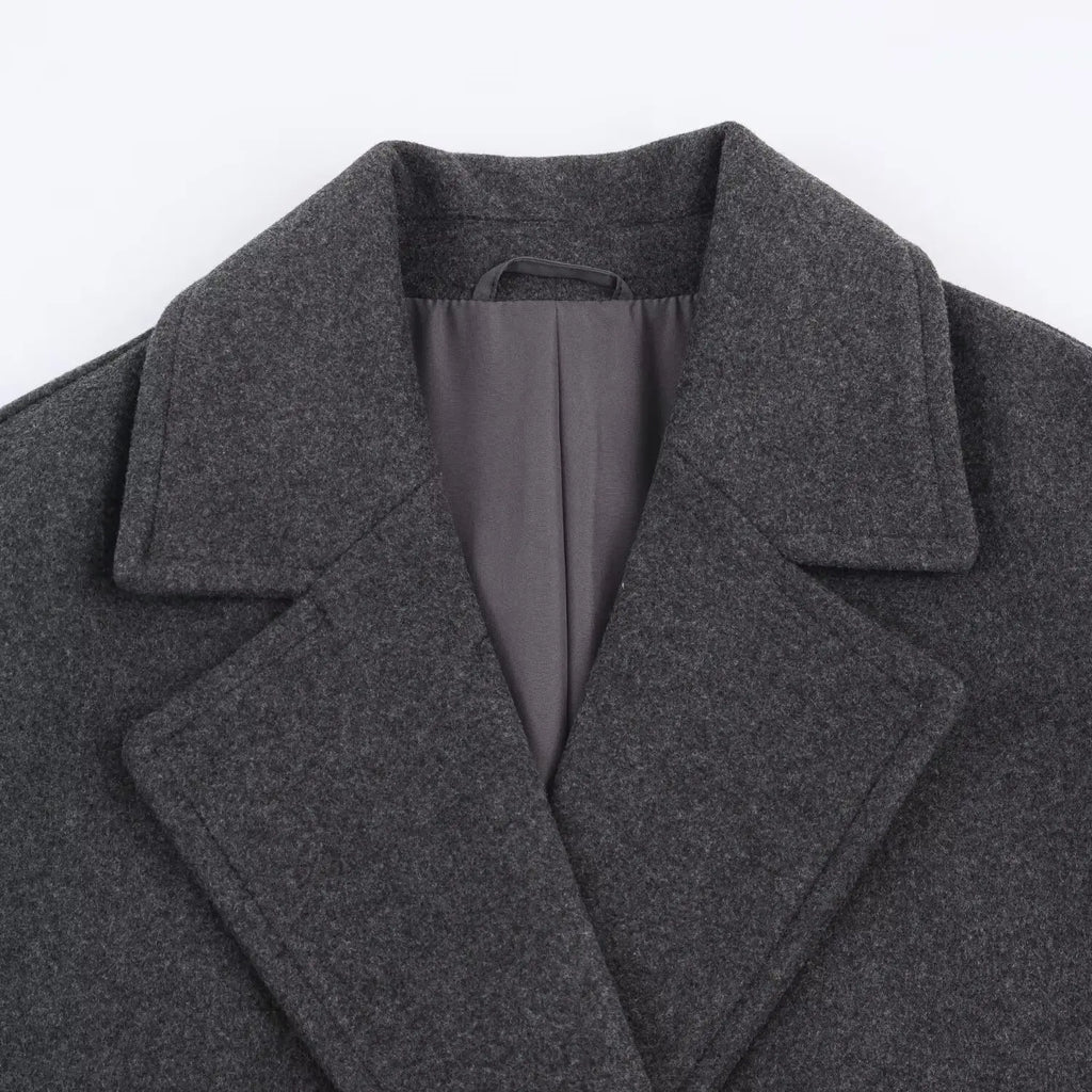 Women's Overcoat 2025 Autumn Winter New Fashion Laple Long Sleeves Double-Breasted Coat Female High Street Elegant New Coats