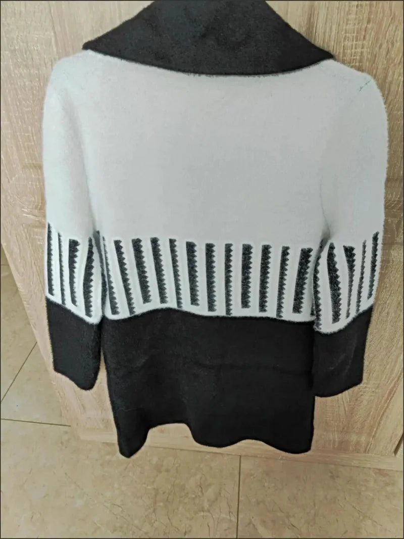 Woolen Coat Women New Autumn Winter Korean Trend Ladies Imitation Mink Velvet Jacket Simple Mid-Length Female Thickened Top Coat