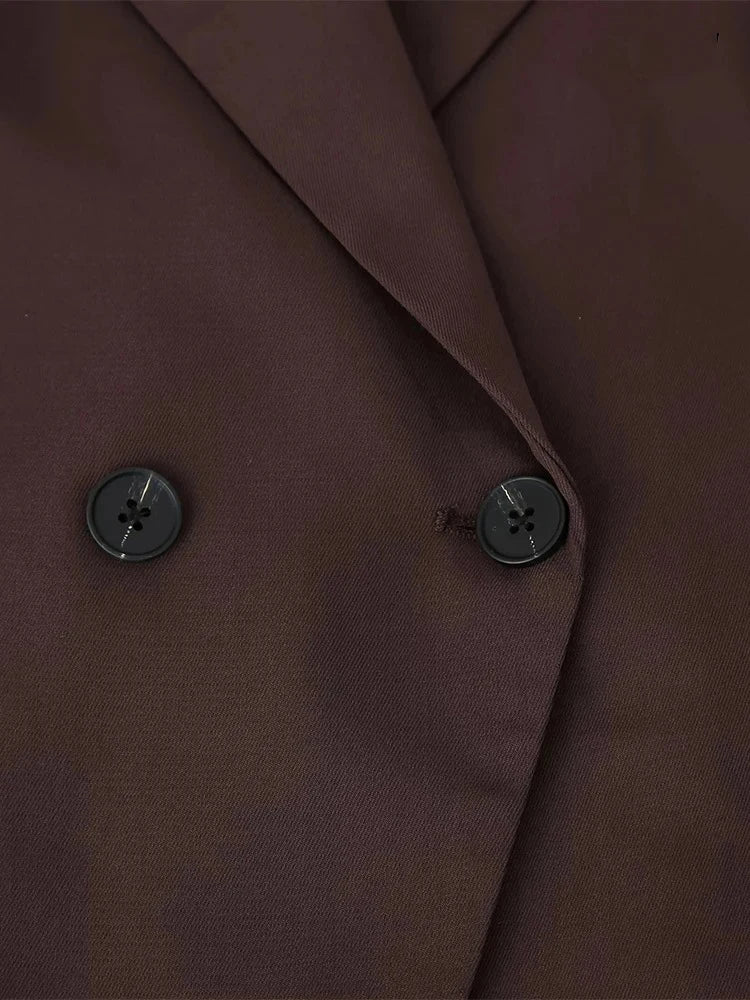 Women's Fashion 2024 Fall and Winter New Elegant Chic Slim Shape Solid Color Long Sleeve Lapel Button Blazer