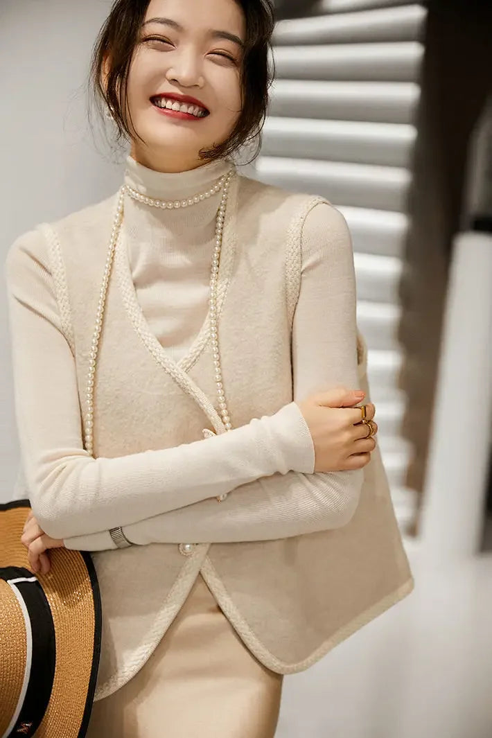 Vest for Women Clothes Fashion 2025 Black Insulated Sleeveless Wool Waistcoat Woman Cold Cheap Lightweight Padded Casual Elegant