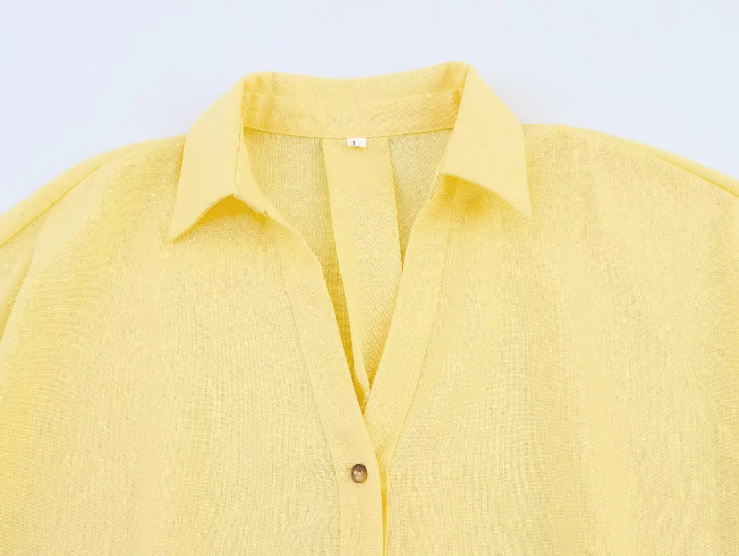 Women Fall Casual Loose Shirt Lapel Buttons Wide Sleeve Shirt 2025 New Spring Autumn Minimalist Holiday Versatile Shirt