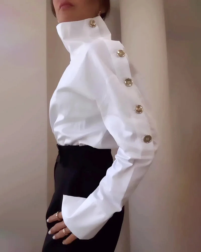 New Fashion Shirt For Women Women 2025 Casual Long-sleeve Button Women's Blouse Spring Chic White Tops Office Shirts Female