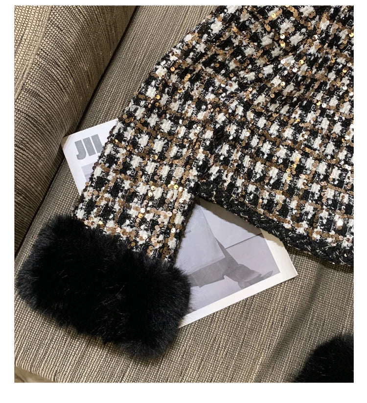 2024 autun winter Lady Short Coats For Women Casual Tweed Jackets Elegant Fashion Outerwears Chaquetas Casaco abrigos de mujer