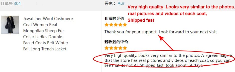 Women Cashmere Wool Coat With Real Mongolian Sheep Fur Collar  Ladies Autumn Winter Fashion Long Outwear Full Sleeve Fur Jacket