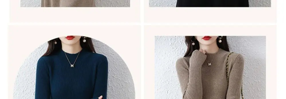 Wool Dress Long Cashmere Waist Over Knee Knit Sweater Skirt Elegant and Fashionable Women's Clothing in Autumn and Winter