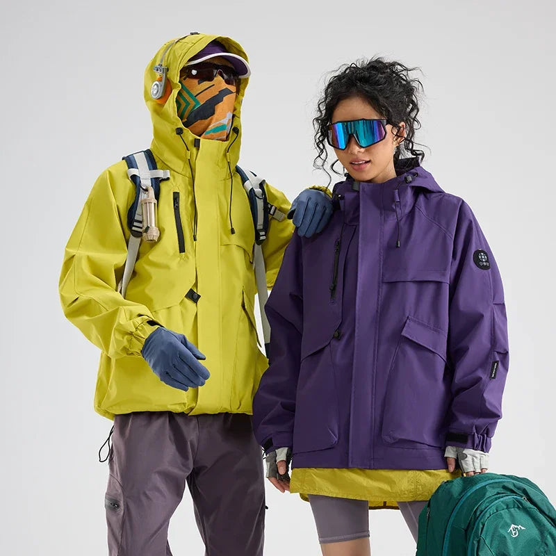 2025 Man Mountaineering Jacket Windproof Waterproof Hiking Jackets for Men Fashion Hip Hop Design Casual Oversize Outdoors Coat