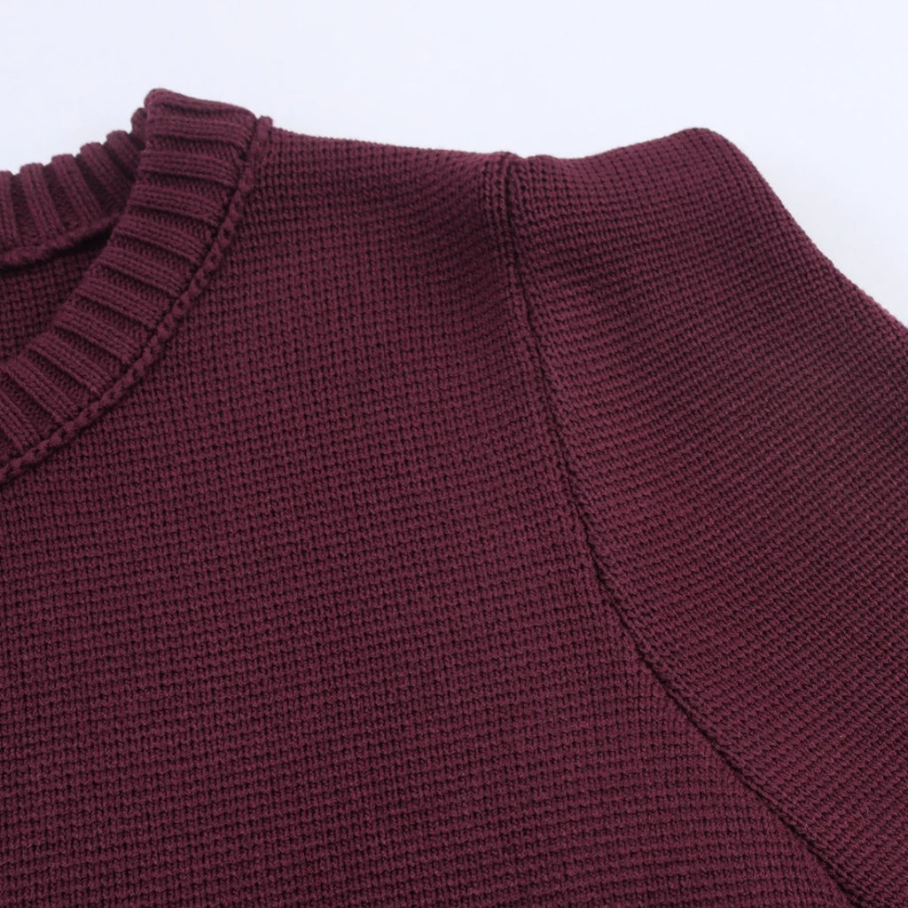 Woman's Knitted Pullover Round Neck Pleated Short Sleeve Slim Solid Color Cropped Sweater Simple Commuter Autumn Female Top